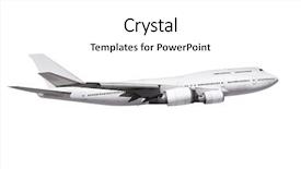  Presentation with commercial - Presentation theme consisting of sailing plane - commercial airplane on white background background and a white colored foreground