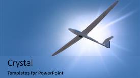  Presentation with sailing - Slides consisting of sailing plane - glider shot from below background and a teal colored foreground