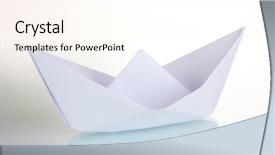  Presentation with boat - Amazing slides having sailing plane - origami paper boat isolated backdrop and a cream colored foreground