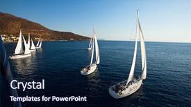  Presentation with sailing - Beautiful presentation featuring sailing regatta in greece backdrop and a navy blue colored foreground