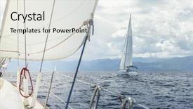  Presentation with stormy sea - Theme enhanced with sailing regatta luxury yacht background and a white colored foreground
