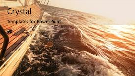  Presentation with sunset sailing - Audience pleasing PPT theme consisting of sailing regatta backdrop and a coral colored foreground
