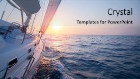  Presentation with sailing ship - Colorful slide deck enhanced with sailing ship - sail boat in an open backdrop and a light blue colored foreground