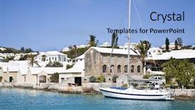  Presentation with sailing ship - Audience pleasing theme consisting of st george's bermuda backdrop and a light blue colored foreground