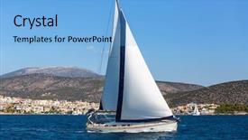  Presentation with luxury yacht - PPT theme with sailing ship luxury yacht boat background and a  colored foreground