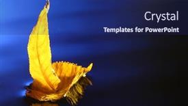  Presentation with sailing ship - Slide set having sailing ship make from yellow leaf background and a navy blue colored foreground