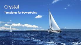  Presentation with sailing ship - Beautiful slide deck featuring sailing ship yachts sailing regatta backdrop and a teal colored foreground