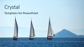  Presentation with ship - Beautiful theme featuring sailing ship yachts with white backdrop and a  colored foreground