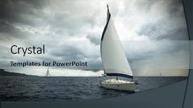  Presentation with weather - Slide deck with sailing ship yachts with white background and a light blue colored foreground