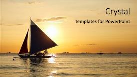  Presentation with boracay - Amazing PPT theme having sailing ships - sailboats against beautiful sunset backdrop and a lemonade colored foreground