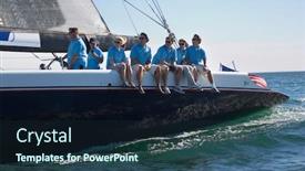 Presentation with sailboat - Amazing presentation having sailing-team-sitting-on-sailboat backdrop and a wine colored foreground