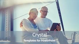  Presentation with boat tourism - Amazing slide set having sailing technology tourism travel and people concept - happy senior couple with tablet pc computer on sail boat or yacht deck floating in sea backdrop and a gray colored foreground
