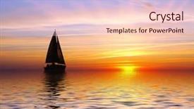  Presentation with sunset sailing - Cool new presentation theme with sailing to the sunset backdrop and a lemonade colored foreground