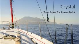  Presentation with sailing - Audience pleasing slide set consisting of sailing-towards-salina-island backdrop and a light blue colored foreground