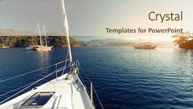  Presentation with calm sea - PPT layouts featuring sailing vessel anchored in calm background and a lemonade colored foreground