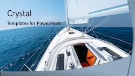  Presentation with sea - Colorful slide deck enhanced with sailing vessel moves backdrop and a light blue colored foreground