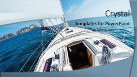  Presentation with moving sea - PPT layouts featuring sailing vessel moves background and a light blue colored foreground