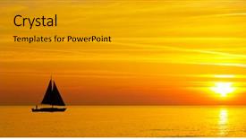  Presentation with sunset sailing - Cool new theme with sailing with a beautiful sunset backdrop and a gold colored foreground