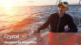  Presentation with sunset sailing - Colorful slides enhanced with sailing yacht during sunset luxery backdrop and a coral colored foreground