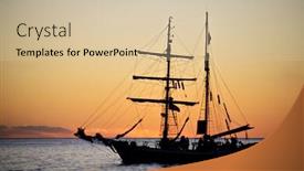  Presentation with sunset sailing - Amazing PPT layouts having sailing-yacht-in-open-sea backdrop and a soft green colored foreground