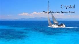  Presentation with sailing ship - Slide deck featuring sailing yacht in the ionian background and a light blue colored foreground