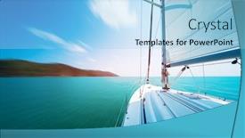  Presentation with yacht - Beautiful PPT theme featuring sailing-yacht-moves backdrop and a light blue colored foreground