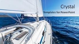  Presentation with moving sea - Theme featuring sailing yacht moving with open background and a light blue colored foreground