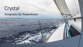  Presentation with stormy sea - Theme with sailing yacht on the race background and a white colored foreground