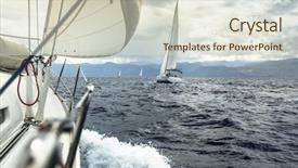  Presentation with yacht - Theme consisting of sailing yacht race during stormy background and a soft green colored foreground
