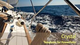  Presentation with yacht - Slide set featuring sailing yacht race background and a violet colored foreground