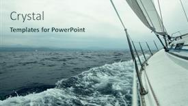  Presentation with stormy sea - Slide deck consisting of sailing-yachts-in-the-aegean background and a sky blue colored foreground