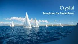 Presentation with sailing - Cool new PPT layouts with sailing yachts regatta competition summer backdrop and a ocean colored foreground