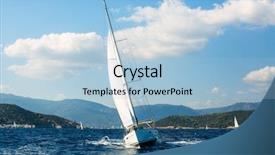  Presentation with sailing - PPT theme featuring sailing yachts regatta in aegean background and a  colored foreground