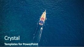  Presentation with water sports - Presentation theme consisting of sailling boat outdoor water sports background and a ocean colored foreground