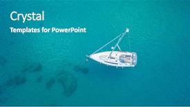  Presentation with water sports - Beautiful slide set featuring sailling boat outdoor water sports backdrop and a teal colored foreground