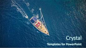  Presentation with water sports - Amazing PPT theme having sailling boat outdoor water sports backdrop and a ocean colored foreground