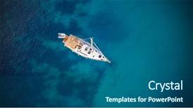  Presentation with water sports - Beautiful slide deck featuring sailling boat outdoor water sports backdrop and a ocean colored foreground