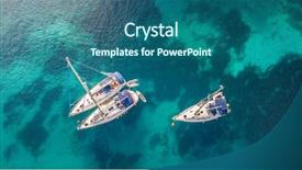  Presentation with water sports - Cool new PPT theme with sailling boats outdoor water sports backdrop and a ocean colored foreground