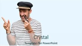  Presentation with tobacco - Amazing slide deck having sailor captain man smoking backdrop and a sky blue colored foreground