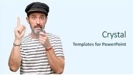  Presentation with wow - Audience pleasing slide deck consisting of sailor captain man smoking backdrop and a sky blue colored foreground