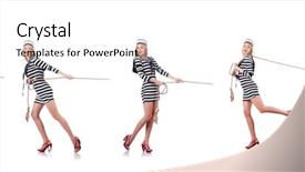  Presentation with war - Slide set with sailor in tug of war background and a white colored foreground