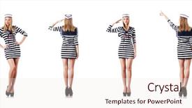  Presentation with sailor moon - PPT theme enhanced with sailor isolated on the white background and a sky blue colored foreground