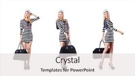  Presentation with white and black woman climbing ladders - Presentation having sailor isolated on the white background and a sky blue colored foreground