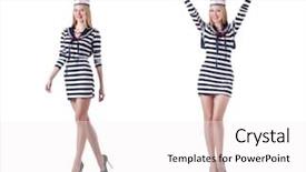  Presentation with white and black woman climbing ladders - Cool new slide deck with sailor isolated on the white backdrop and a white colored foreground