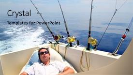  Presentation with sport blue - Beautiful PPT theme featuring sailor man fishing resting backdrop and a light blue colored foreground