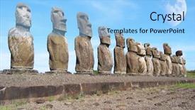  Presentation with ahu - PPT theme consisting of sailor moon - ahu tongariki moais of easter background and a light blue colored foreground