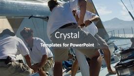  Presentation with yacht - PPT theme having sailors-working-on-windlass background and a gray colored foreground