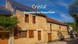  Presentation with beautiful houses - PPT theme featuring saint-amand-de-coly-dordogne background and a  colored foreground