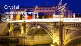  Presentation with rome italy - Beautiful theme featuring saint-angel-castle-over backdrop and a navy blue colored foreground