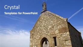  Presentation with saint - Colorful slide deck enhanced with saint-aubert-chapel-in-mont backdrop and a ocean colored foreground